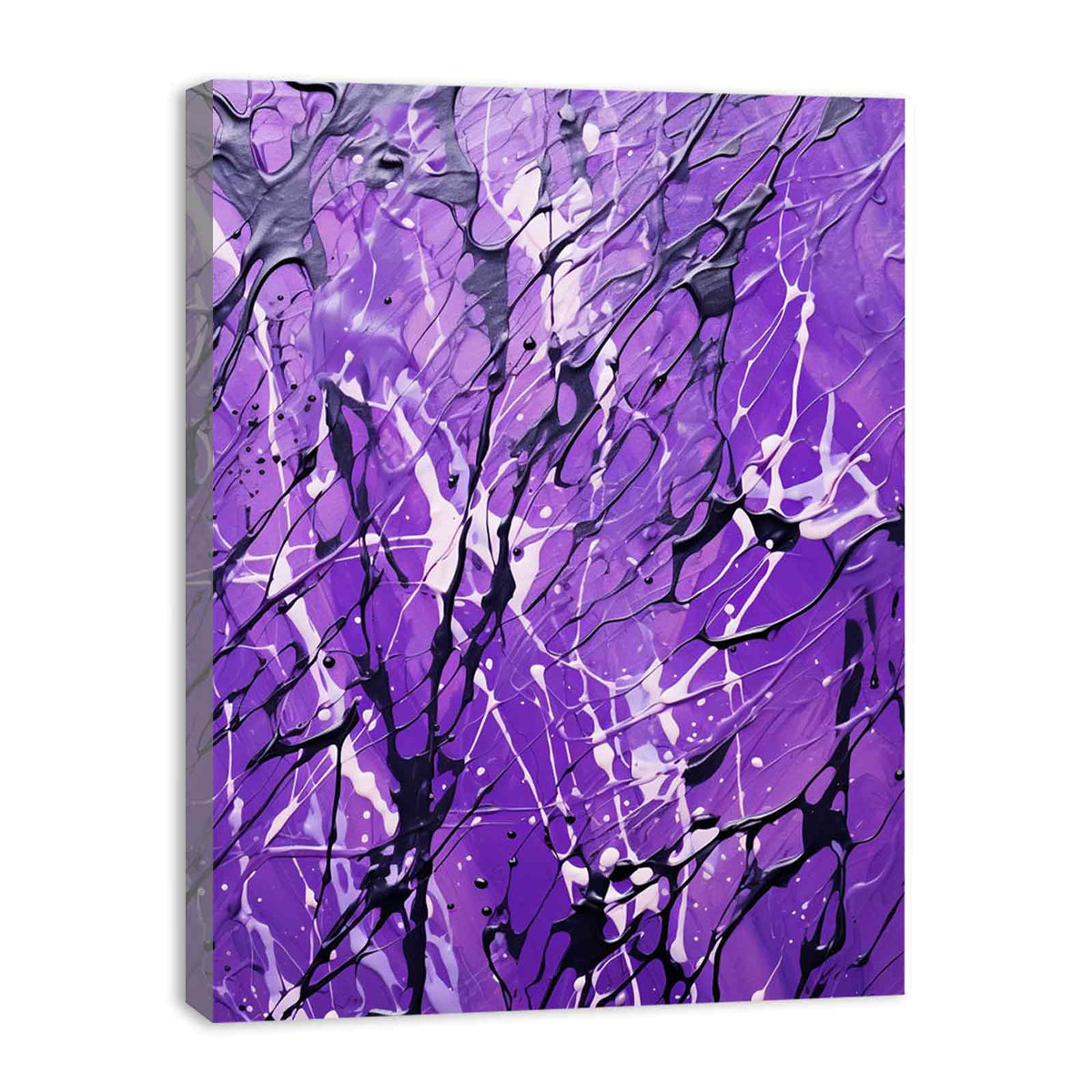 Purple Art Dripping Color Painting Canvas Art Print