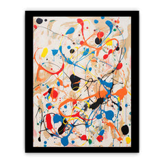 White Art Dripping Color Painting Canvas Art Print