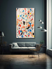 White Art Dripping Color Painting Canvas Art Print