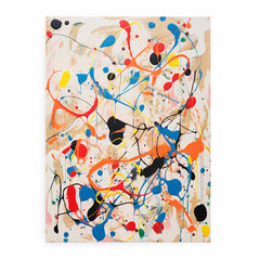 White Art Dripping Color Painting Canvas Art Print