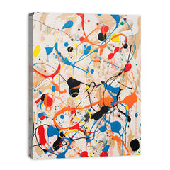 White Art Dripping Color Painting Canvas Art Print