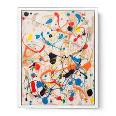 White Art Dripping Color Painting Canvas Art Print