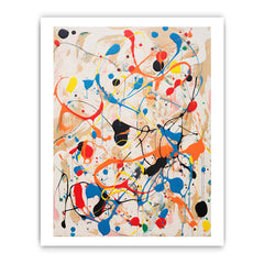 White Art Dripping Color Painting Canvas Art Print