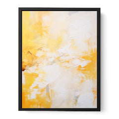 White Yellow Abstract Painting Canvas Art Print