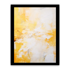 White Yellow Abstract Painting Canvas Art Print