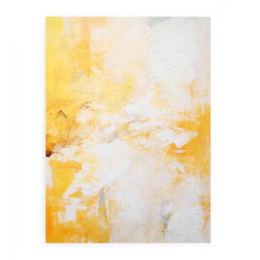 White Yellow Abstract Painting Canvas Art Print