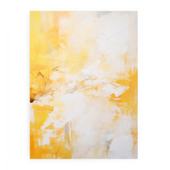 White Yellow Abstract Painting Canvas Art Print