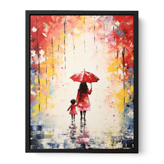 Kid Umbrella Art Painting Canvas Art Print