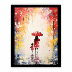 Kid Umbrella Art Painting Canvas Art Print