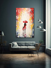 Kid Umbrella Art Painting Canvas Art Print