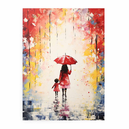 Kid Umbrella Art Painting Canvas Art Print
