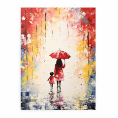 Kid Umbrella Art Painting Canvas Art Print