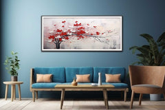 Red White Art Painting Canvas Art Print