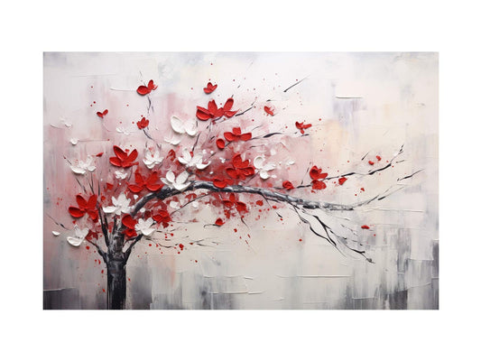 Red White Art Painting Canvas Art Print