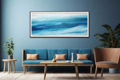 Blue Layer Art Painting Canvas Art Print