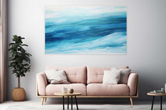 Blue Layer Art Painting Canvas Art Print