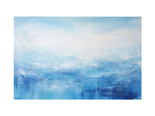 White Blue Art Painting Canvas Art Print