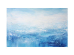 White Blue Art Painting Canvas Art Print