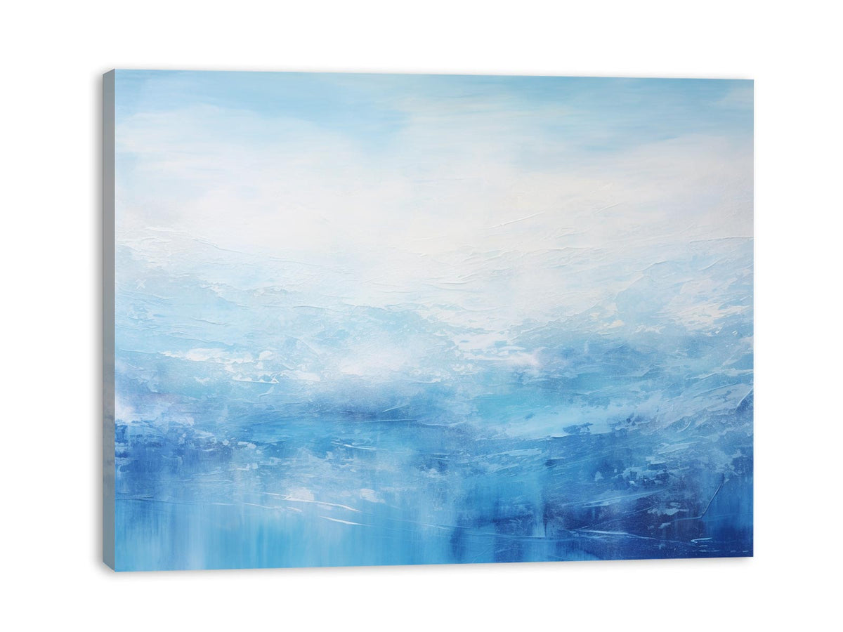 White Blue Art Painting Canvas Art Print