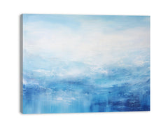 White Blue Art Painting Canvas Art Print