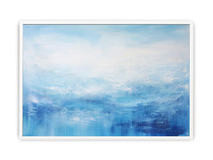 White Blue Art Painting Canvas Art Print