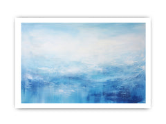 White Blue Art Painting Canvas Art Print