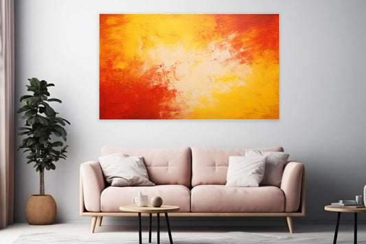 Red Yellow Art Painting on Canvas Art Print