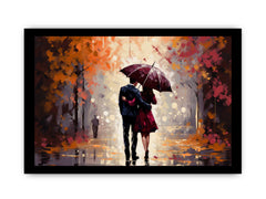 Couple Umbrella Art Painting Canvas Art Print