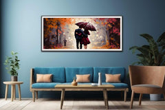 Couple Umbrella Art Painting Canvas Art Print