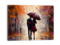 Couple Umbrella Art Painting Canvas Art Print