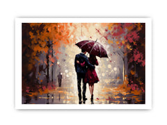 Couple Umbrella Art Painting Canvas Art Print