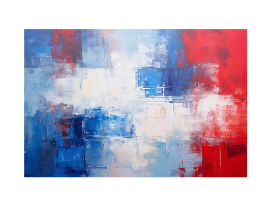 Blue Red Abstract Art Painting on Canvas