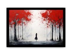 Red Tree Art Painting Canvas Art Print