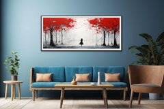 Red Tree Art Painting Canvas Art Print