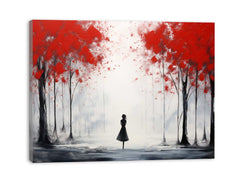 Red Tree Art Painting Canvas Art Print