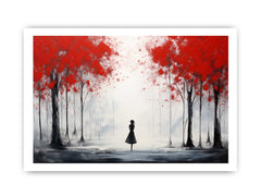 Red Tree Art Painting Canvas Art Print