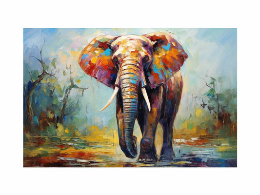 Modern Art Elephant Teeth Canvas painting  Print