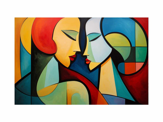 Two Women Modern Art Canvas Art Print