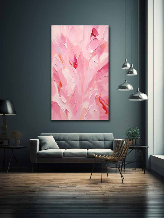 Pink Abstract palette knife painting