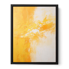 Yellow White Abstract Painting Canvas Art Print