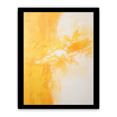 Yellow White Abstract Painting Canvas Art Print