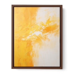 Yellow White Abstract Painting Canvas Art Print