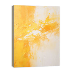 Yellow White Abstract Painting Canvas Art Print