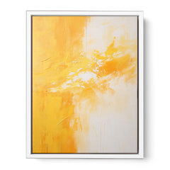 Yellow White Abstract Painting Canvas Art Print