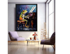 Frog Piano Modern Art Canvas Art Print