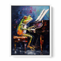 Frog Piano Modern Art Canvas Art Print