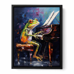 Frog Piano Modern Art Canvas Art Print