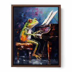 Frog Piano Modern Art Canvas Art Print