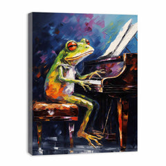 Frog Piano Modern Art Canvas Art Print