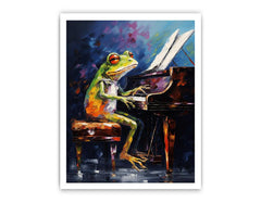 Frog Piano Modern Art Canvas Art Print